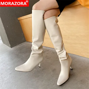 MORAZORA 2020 New hot sale women boots fashion pointed toe high heels shoes woman genuine leather knee high boots rice white
MORAZORA 2020 New hot sale women boots fashion pointed toe high heels shoes woman genuine leather knee high boots rice white
