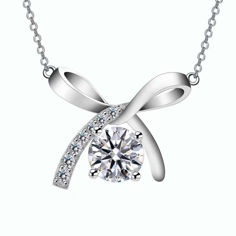 Trendy Real Bowknot Moissanite Necklace Women Jewelry 100% 925 Sterling Silver D Color 0.8ct Gra Moissanite Charm Necklace Gift
Trendy Real Bowknot Moissanite Necklace Women Jewelry 100% 925 Sterling Silver D Color 0.8ct Gra Moissanite Charm Necklace Gift