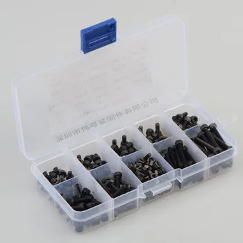280pcs M3 Carbon Steel Black High Strength Cup Head Hex Bolt with Hex Nut Set with Plastic Storage Box
280pcs M3 Carbon Steel Black High Strength Cup Head Hex Bolt with Hex Nut Set with Plastic Storage Box