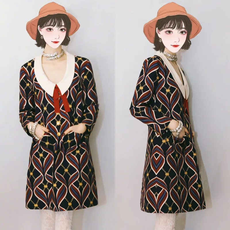 So Sing Beautiful Qi Wei Star Celebrity Style Clothes 2019 Spring And Autumn Printed Retro Mid-length Slim Dress
So Sing Beautiful Qi Wei Star Celebrity Style Clothes 2019 Spring And Autumn Printed Retro Mid-length Slim Dress