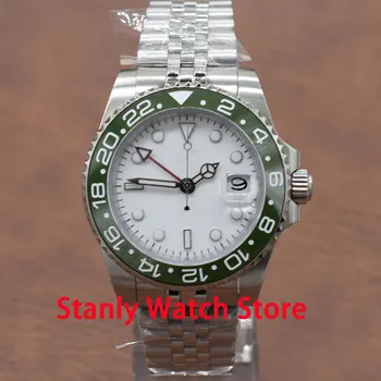 Sapphire Glass Bliger 40mm White Sterile Dial Luminous Marks Green Ceramic Bezel GMT Function Automatic Movement Men's Watch
Sapphire Glass Bliger 40mm White Sterile Dial Luminous Marks Green Ceramic Bezel GMT Function Automatic Movement Men's Watch