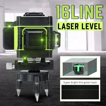 4D 16 Lines Laser Auto Level Self-Leveling 360 Horizontal And Vertical Cross Super Powerful Green Laser Level With Accessory
4D 16 Lines Laser Auto Level Self-Leveling 360 Horizontal And Vertical Cross Super Powerful Green Laser Level With Accessory