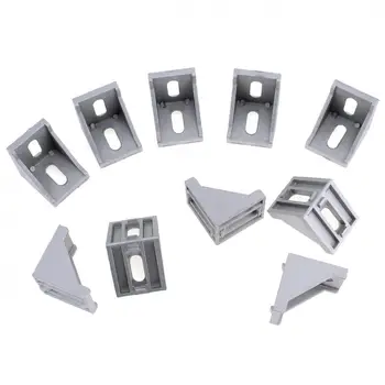 10pcs 4040 Aluminum Angle Code with Nut Hole Support T-slot Profile Frame Extrusion Bracket for Connecting The Flow Profile