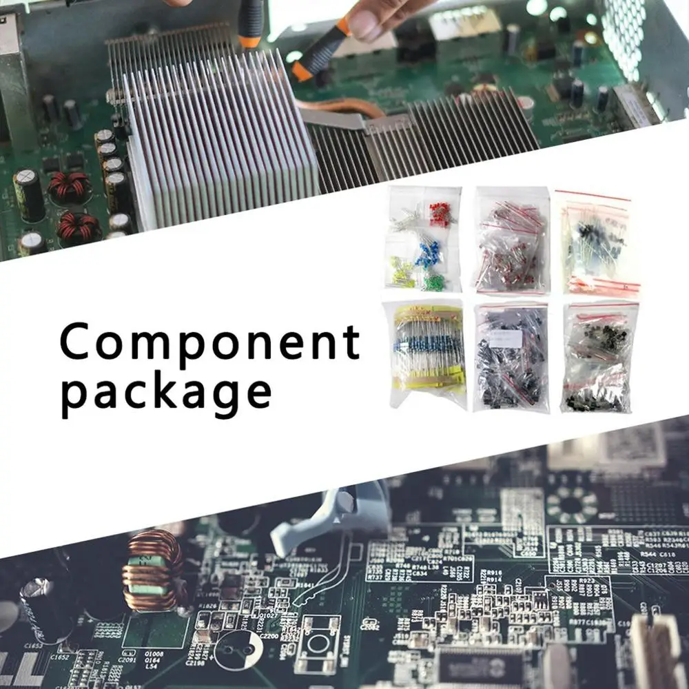 1390PCS/lot Electronic Components LED Diode Transistor Capacitor Resistance Kit 5-Color LED diodes Set
1390PCS/lot Electronic Components LED Diode Transistor Capacitor Resistance Kit 5-Color LED diodes Set
