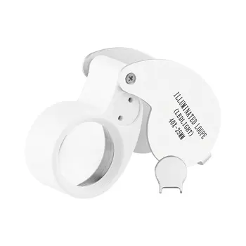 Mini 40x25mm Jewelry Jade Magnifier Illuminated Loupe Portable Fold LED Magnifying Glass Gift Inspecting Cash Stamps Coin
Mini 40x25mm Jewelry Jade Magnifier Illuminated Loupe Portable Fold LED Magnifying Glass Gift Inspecting Cash Stamps Coin