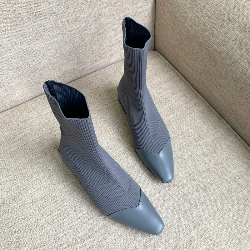 Women's booties 2019 new knit elastic boot boots wild short tube thick with high heel boots women's bare boots
Women's booties 2019 new knit elastic boot boots wild short tube thick with high heel boots women's bare boots