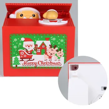 

Steal Money Santa Claus Electronic Piggy Bank Coin Grabing Eating Money Saving Box Desk Toy Christmas Gift