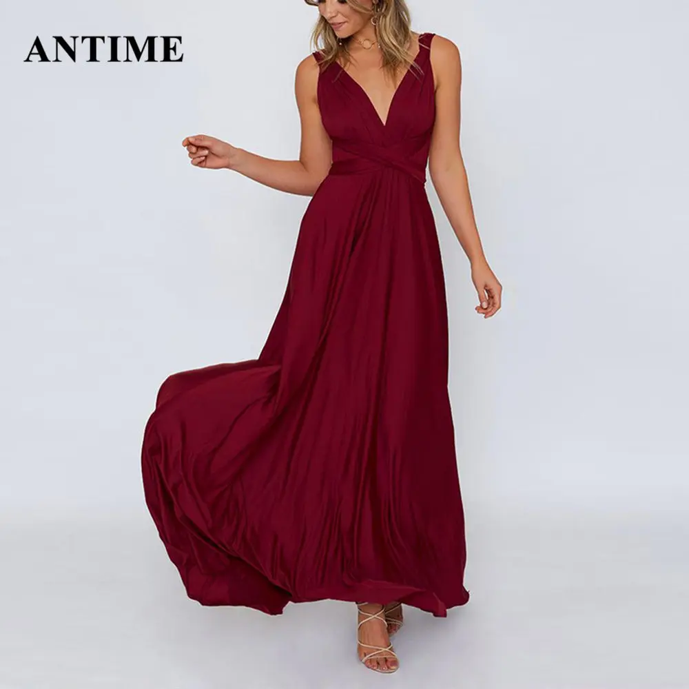 Antime Elegant Lace Up Maxi Party Dress Women Sexy V Neck Summer Sleeveless Sexy Ladies Long Backless Dress
Antime Elegant Lace Up Maxi Party Dress Women Sexy V Neck Summer Sleeveless Sexy Ladies Long Backless Dress