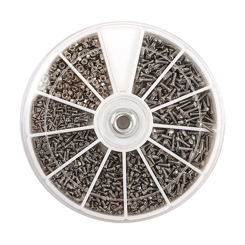 WSFS Hot 1000Pcs Stainless Steel Screws Set Machine Screws Assortment For PC Glasses Mobile Phone
WSFS Hot 1000Pcs Stainless Steel Screws Set Machine Screws Assortment For PC Glasses Mobile Phone