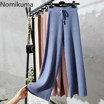 Nomikuma Striped Knitted Wide Leg Pants Korean Spring Summer Solid Causal Long Trousers 2020 New Bow Tie High Waist Pants 6A525
Nomikuma Striped Knitted Wide Leg Pants Korean Spring Summer Solid Causal Long Trousers 2020 New Bow Tie High Waist Pants 6A525
