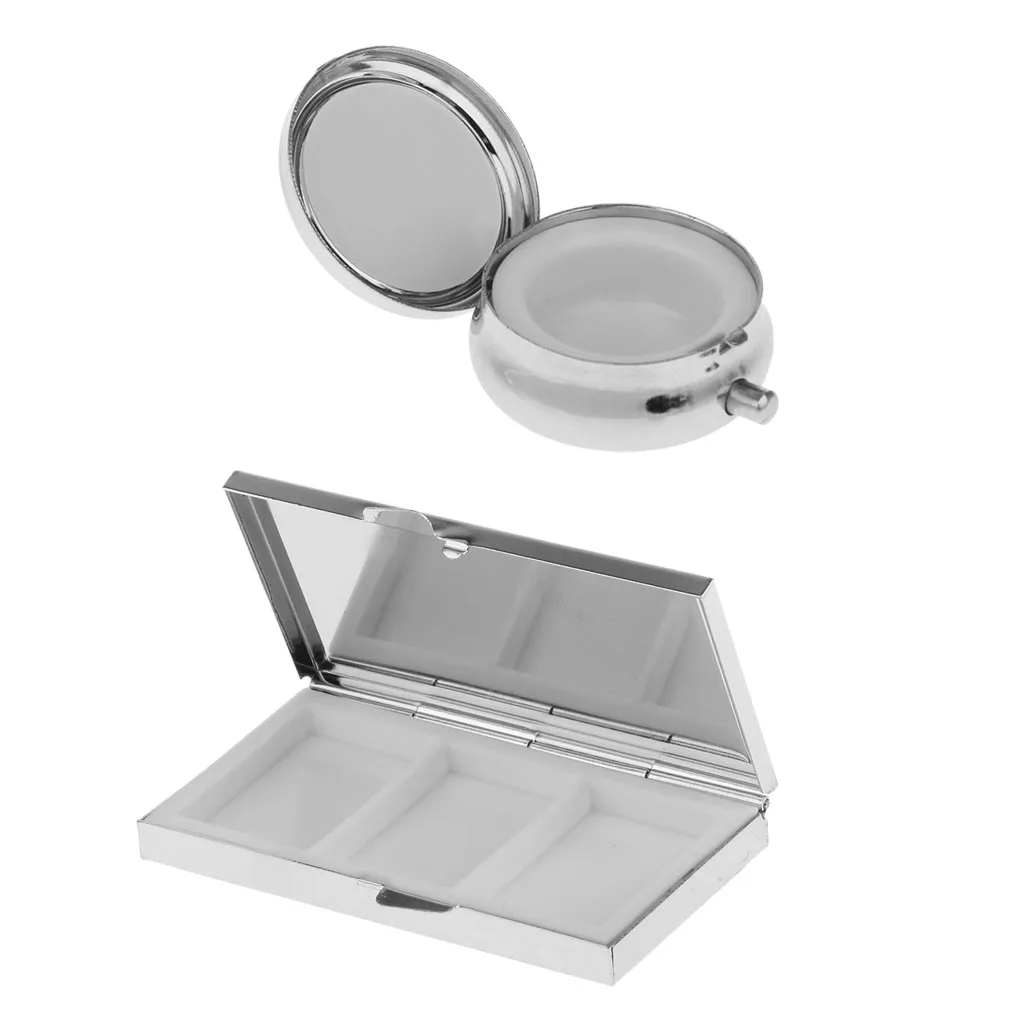 2pcs Travel Round Square Metal Pill Storage Case Box Vitamins Holder Organizer Pocket Medicine Dispenser Container 2pcs Travel Round Square Metal Pill Storage Case Box Vitamins Holder Organizer Pocket Medicine Dispenser Container