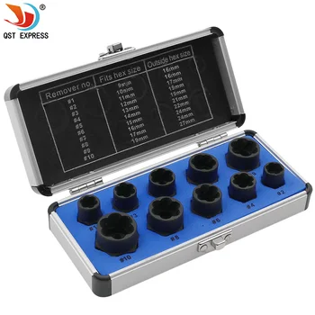 10pcs 9-19mm Damaged Nut Bolt Remover Kit Stud Extractor Broken Bolt Screw Remover Hand Tools Set Threading Tools Kit
10pcs 9-19mm Damaged Nut Bolt Remover Kit Stud Extractor Broken Bolt Screw Remover Hand Tools Set Threading Tools Kit