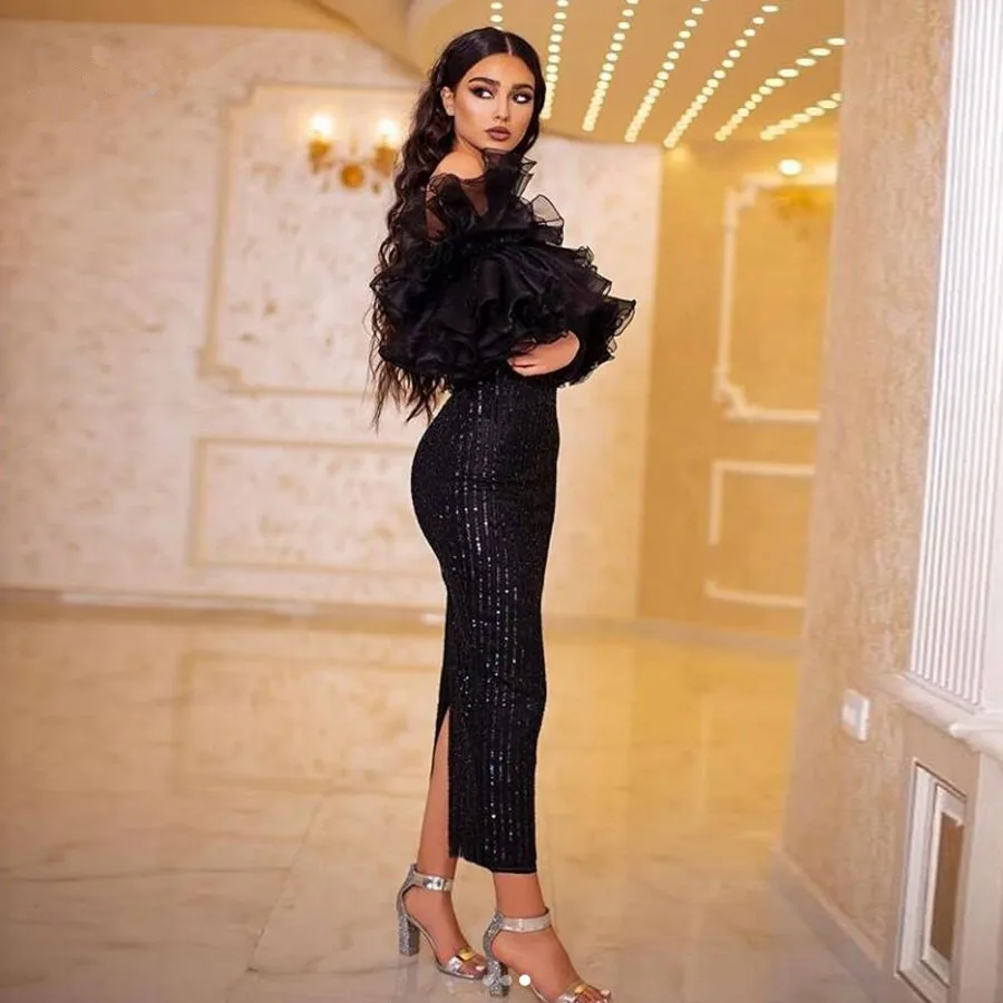 Sparkle Black Sequined Ankle Length Evening Dresses 2024 Off The Shoulder Full Sleeves Evening Gowns Formal Vestidos De Festa
Sparkle Black Sequined Ankle Length Evening Dresses 2024 Off The Shoulder Full Sleeves Evening Gowns Formal Vestidos De Festa