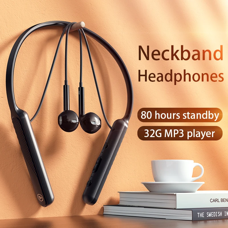 Neckband Headphones Wireless Bluetooth Headset 32G MP3 Music Player 80 Hours Standby With Mic Sports Earphone For Xiaomi Huawei
Neckband Headphones Wireless Bluetooth Headset 32G MP3 Music Player 80 Hours Standby With Mic Sports Earphone For Xiaomi Huawei