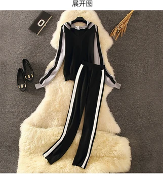 European and American fashion autumn new temperament net red knit suit hoodie two-piece wide leg pants
European and American fashion autumn new temperament net red knit suit hoodie two-piece wide leg pants