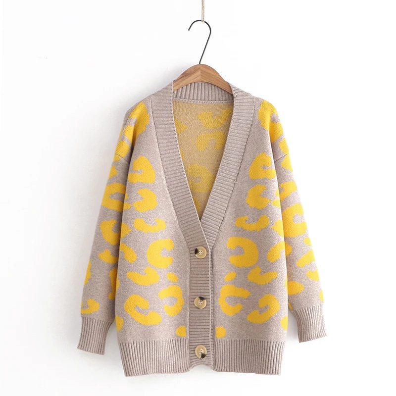 Sweater coat Spring and autumn women's clothing Leopard V-neck open stitch single breasted cardigan top sweater
Sweater coat Spring and autumn women's clothing Leopard V-neck open stitch single breasted cardigan top sweater