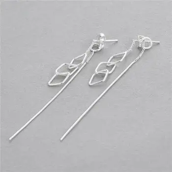 Brand 925 Sterling Silver Square Long Tassel Earrings For Women Creative Design Lady Fashion Jewelry 925-754
Brand 925 Sterling Silver Square Long Tassel Earrings For Women Creative Design Lady Fashion Jewelry 925-754