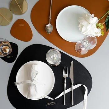 Tableware Pad Placemat Table Mat PU Leather Heat Insulation Non-Slip Simple Placemats Disc Coaster Placemat for Dining Table
Tableware Pad Placemat Table Mat PU Leather Heat Insulation Non-Slip Simple Placemats Disc Coaster Placemat for Dining Table