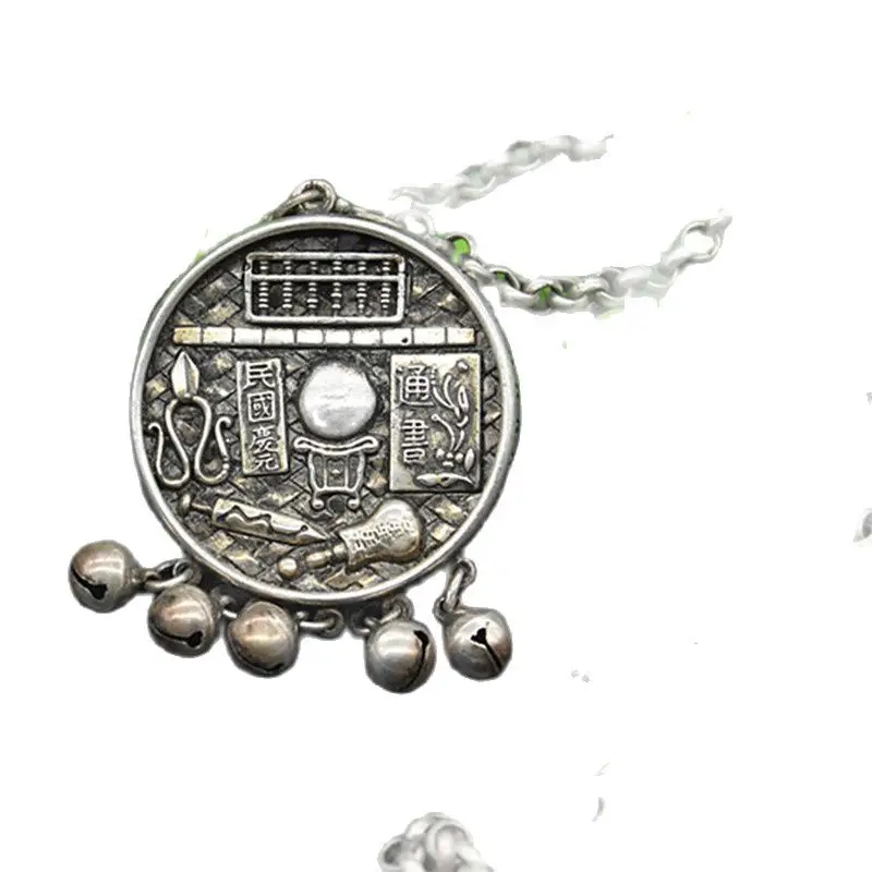 

Refluxing vintage silver collection careful calculation han dress Cheongsam pressed skirt necklace