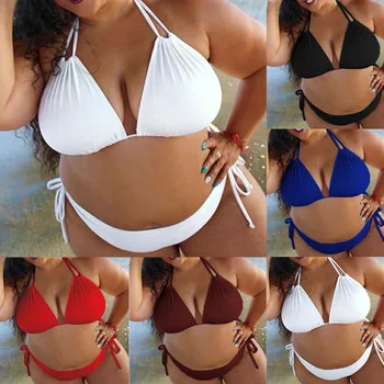 New Womens Solid Color Split Underwear Set Push Up Padded Plus Size Bathing Suit Halter Bandage Biquini Mujer Lengerie Intimates
New Womens Solid Color Split Underwear Set Push Up Padded Plus Size Bathing Suit Halter Bandage Biquini Mujer Lengerie Intimates