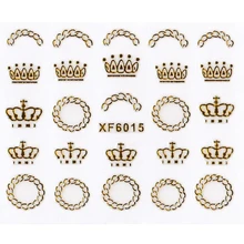 1 個水ネイルデカールとステッカー 18K ゴールデン栽培レース花輪マニキュア透かしヒントサロン美容ツール(China)