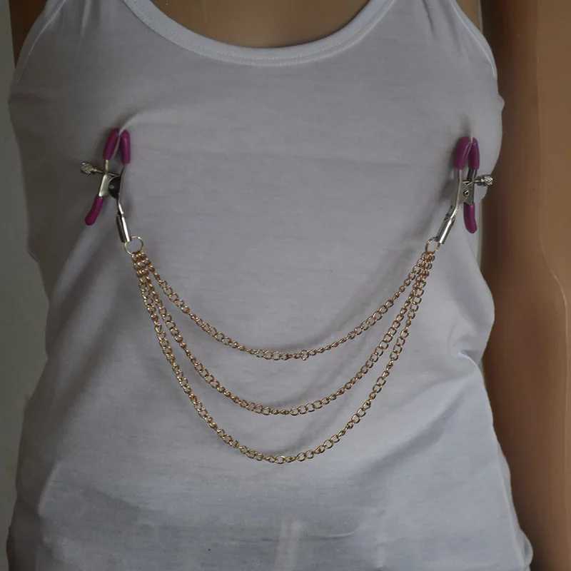 Sexy Nipple Clamps Clips Female Breast Nipple Clamps with Gold Chain Bandage Exotic Accessories
Sexy Nipple Clamps Clips Female Breast Nipple Clamps with Gold Chain Bandage Exotic Accessories
