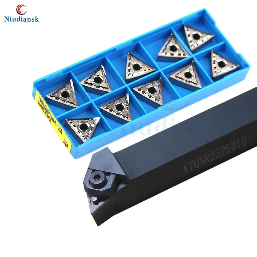 1pc WTQNR2020K16 Outer Circle Turning Tool Holder WTQNR2525M16 Arbor WTQNL + 10pcs TNMG1604 Carbide Inserts CNC Lathe Tools Suit
1pc WTQNR2020K16 Outer Circle Turning Tool Holder WTQNR2525M16 Arbor WTQNL + 10pcs TNMG1604 Carbide Inserts CNC Lathe Tools Suit
