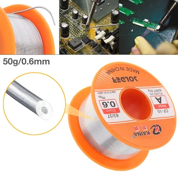 63 /37 50g 0.6mm No-clean Rosin Core Solder Tin Wire Reel with 2% Flux and Low Melting Point for Electric Soldering Iron
63 /37 50g 0.6mm No-clean Rosin Core Solder Tin Wire Reel with 2% Flux and Low Melting Point for Electric Soldering Iron