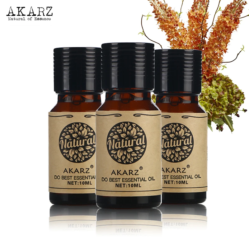 

AKARZ Geranium Oregano Cherry blossom essential oil sets Top Brand For Skin Body Care Aromatherapy Massage Spa 10ml*3