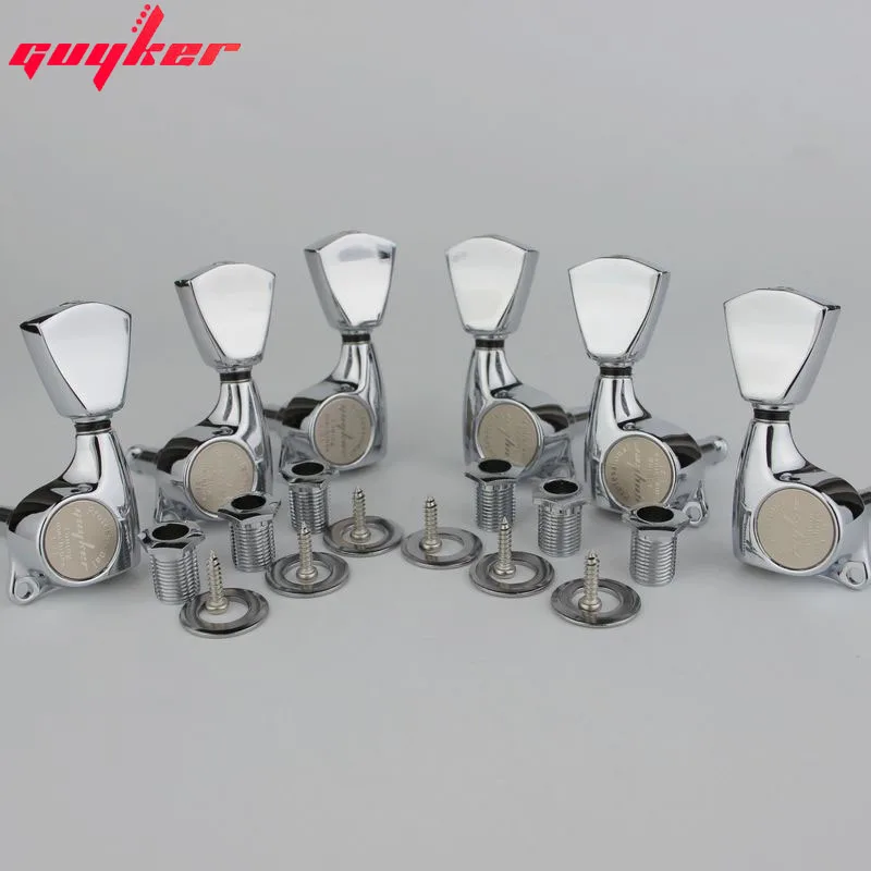 Guyker 3R3L Guitar Machine Heads 1:21 Sealed Tuning Key Pegs Tuners Trapezium Button Set for ST TL SG Electric Guitars Chrome
Guyker 3R3L Guitar Machine Heads 1:21 Sealed Tuning Key Pegs Tuners Trapezium Button Set for ST TL SG Electric Guitars Chrome