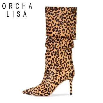 ORCHA LISA Autumn Slouchy Leopard Women Knee-high Pointed toe 10cm thin heels Slip-on Big size 34-45 Black Brown Pink C2006
ORCHA LISA Autumn Slouchy Leopard Women Knee-high Pointed toe 10cm thin heels Slip-on Big size 34-45 Black Brown Pink C2006