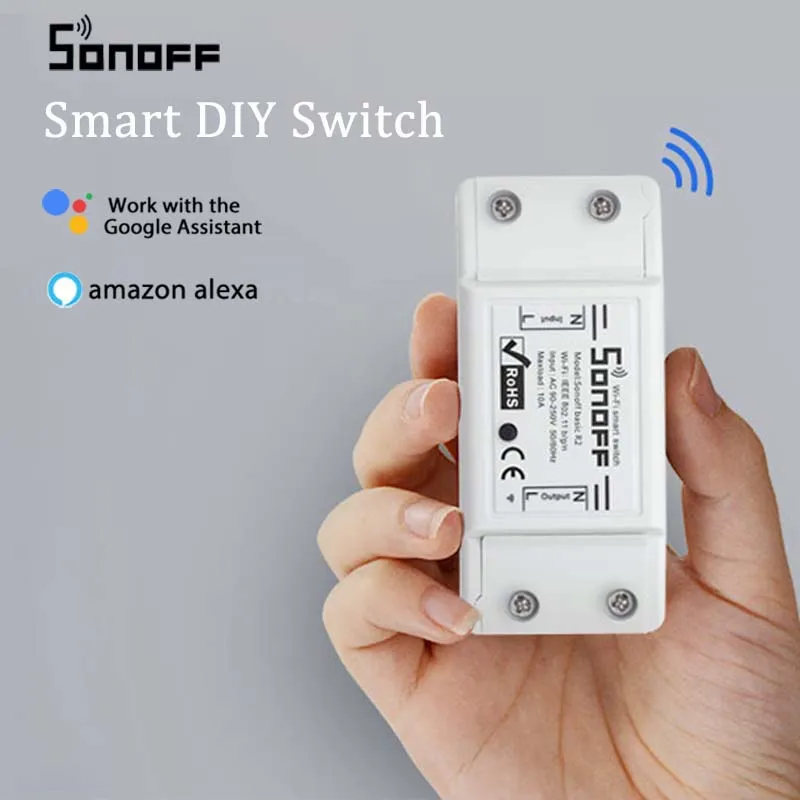 Sonoff Basic R2 Wifi Timer Smart Switch Support eWelink APP Wireless Home automation Compatible with Google Home Alexa amazon
Sonoff Basic R2 Wifi Timer Smart Switch Support eWelink APP Wireless Home automation Compatible with Google Home Alexa amazon