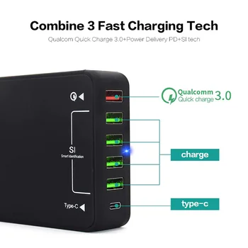Quick Charge 3.0 Phone Charger 6 Port USB 48W QC 3.0 type-c Fast charger For iPhone 11 Xiaomi Wall Travel Charger Adapter
Quick Charge 3.0 Phone Charger 6 Port USB 48W QC 3.0 type-c Fast charger For iPhone 11 Xiaomi Wall Travel Charger Adapter