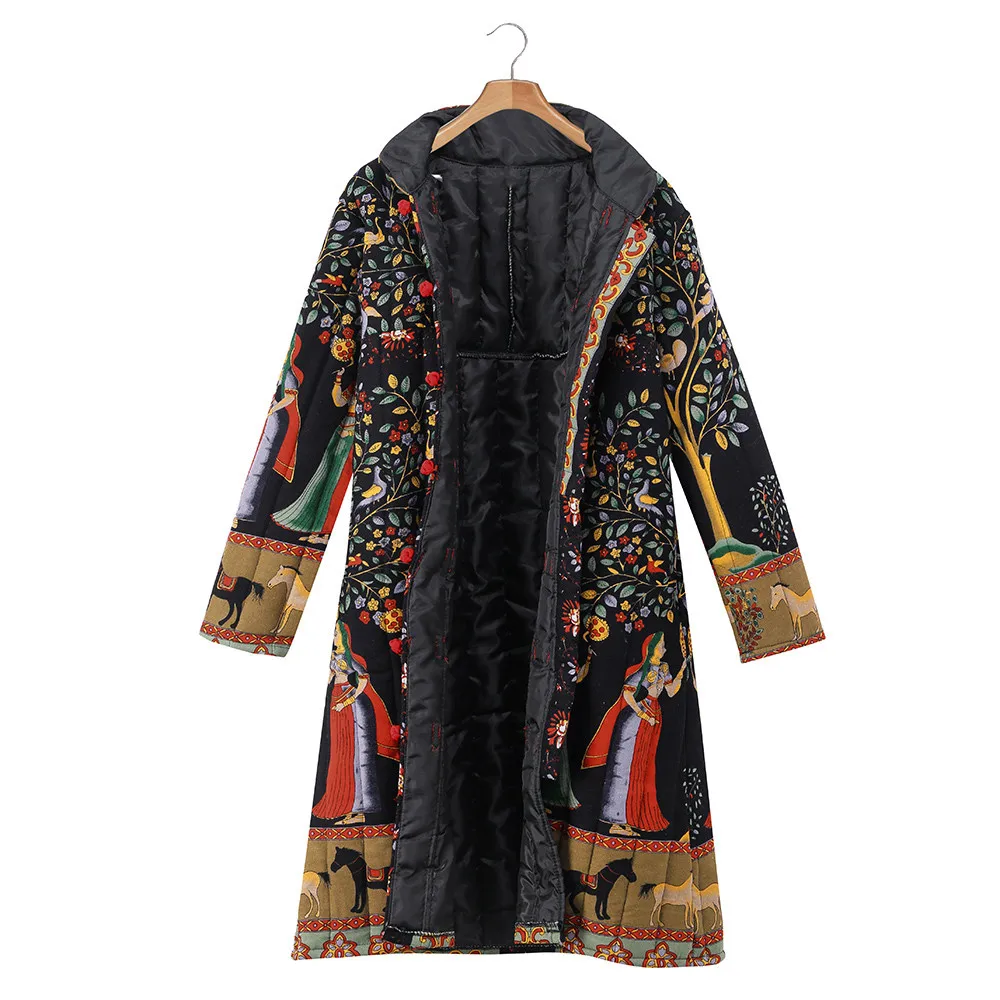 Women Ethnic style Coats Winter Cotton linen Print Coats Female Loose Button Maxi Coats Women's Outwear 
Women Ethnic style Coats Winter Cotton linen Print Coats Female Loose Button Maxi Coats Women's Outwear