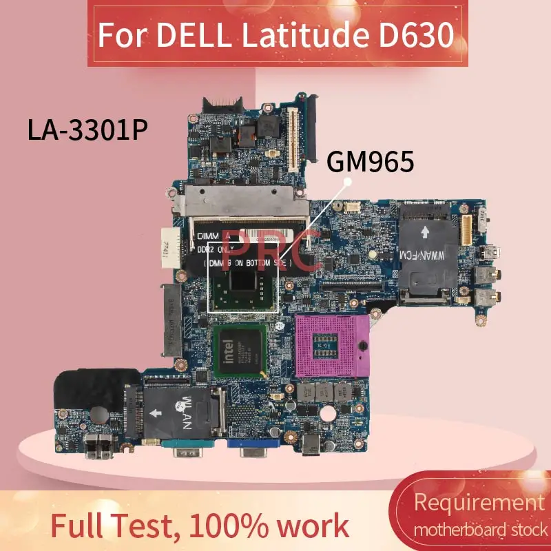 CN 0DT781 для DELL Latitude D630 материнская плата ноутбука LA 3301P GM965 DDR2 ноутбука|Материнские