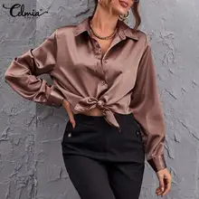 Celmia Elegant Women Satin Silk Tunics Fashion Long Sleeve Tops Party Solid Color Lapel Shirts 2022 Autumn Casual Loose Blouses
Celmia Elegant Women Satin Silk Tunics Fashion Long Sleeve Tops Party Solid Color Lapel Shirts 2022 Autumn Casual Loose Blouses
