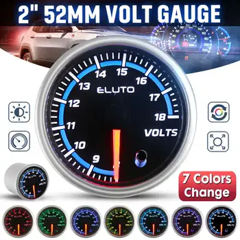 2" 52mm Car Volt Voltage Pointer Gauge 8-18V 7 Colors LED Black Face Silver Housing Universal Voltmeter with Mount Bracket
2" 52mm Car Volt Voltage Pointer Gauge 8-18V 7 Colors LED Black Face Silver Housing Universal Voltmeter with Mount Bracket