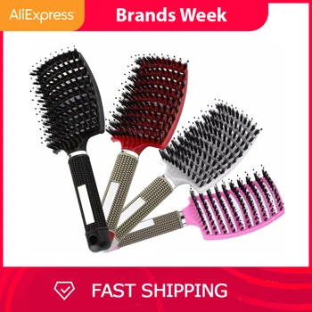 5 Color Women Hair Scalp Massage Comb Bristle Nylon Hairbrush Wet Curly Detangle Hair Brush for Salon Hairdressing Styling Tools
5 Color Women Hair Scalp Massage Comb Bristle Nylon Hairbrush Wet Curly Detangle Hair Brush for Salon Hairdressing Styling Tools