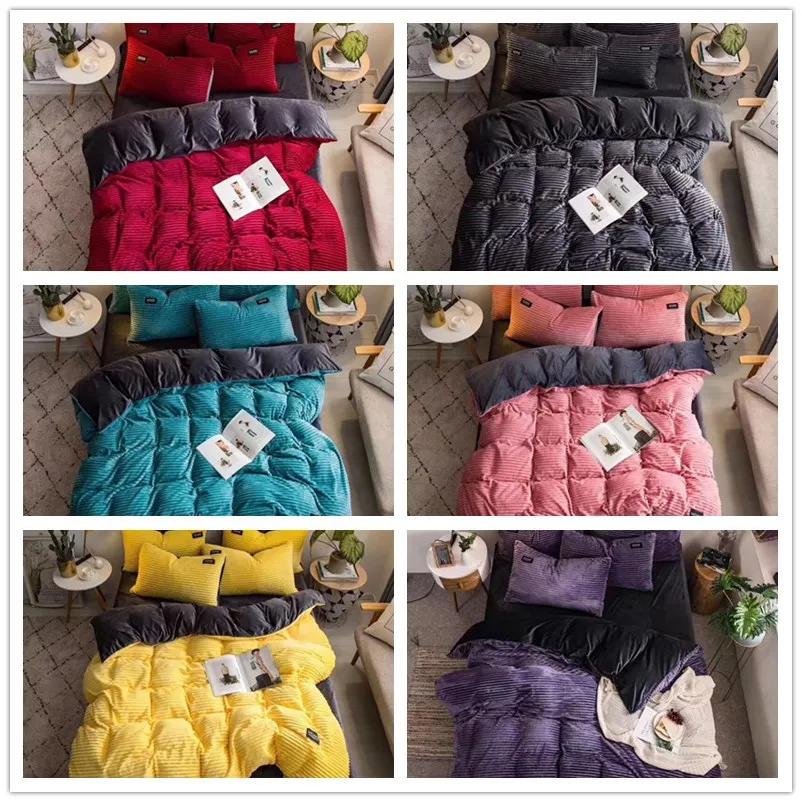 Bedding Sets Quilt Cover Bed sheet Pillow Cover x2 PCS Comforter Thickened Pure Color Double Faced Cover Down Feather Duvet NEW
Bedding Sets Quilt Cover Bed sheet Pillow Cover x2 PCS Comforter Thickened Pure Color Double Faced Cover Down Feather Duvet NEW