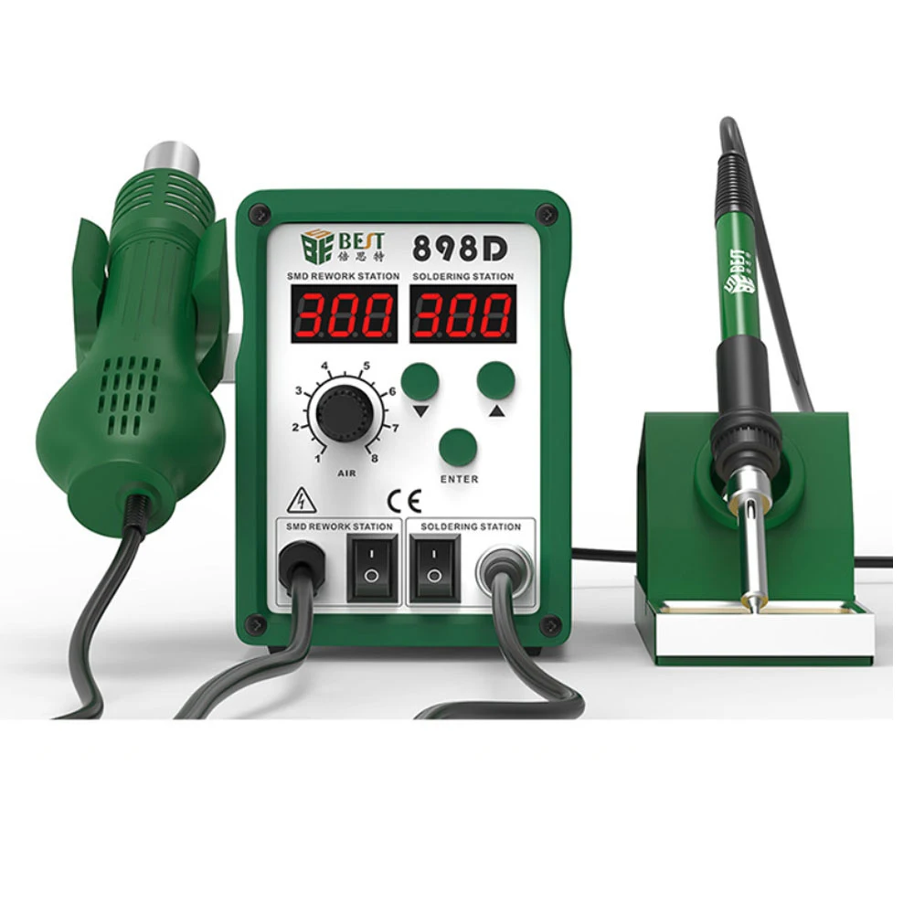 Bst-898d Dual Digital Display Hot Air Gun Welding Stand Electric Soldering Iron Hot Air Gun And Anti-static Welding Station
Bst-898d Dual Digital Display Hot Air Gun Welding Stand Electric Soldering Iron Hot Air Gun And Anti-static Welding Station