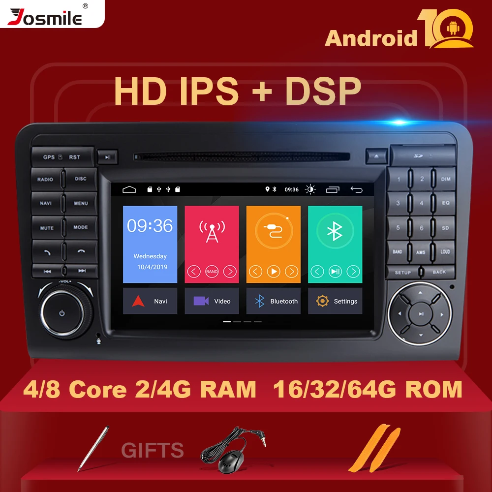 2 Din Android 10 Автомобильный DVD плеер для Mercedes Benz CLASS ML W164 X164 ML350 ML300GL500 ML320 ML280GL350 GL450