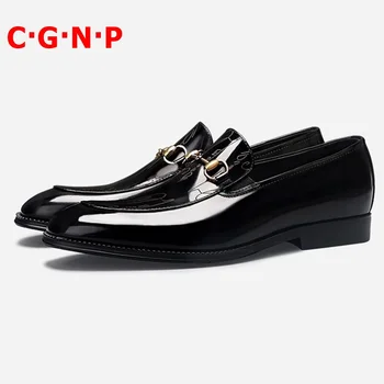 C·G·N·P High Quality Patent Leather Loafers Men Embroidery Letters Slip-on Dress Shoes Genuine Leather Casual Shoes Mens Shoes
C·G·N·P High Quality Patent Leather Loafers Men Embroidery Letters Slip-on Dress Shoes Genuine Leather Casual Shoes Mens Shoes