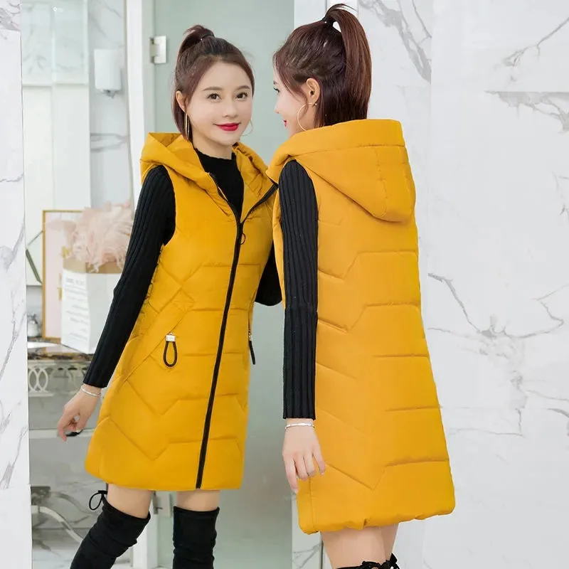 New Autumn Winter Jacket Women Parkas Hooded Warm Long Vest Coat Jacket Female Cotton Padded Sleeveless Lady Waistcoat 4XL
New Autumn Winter Jacket Women Parkas Hooded Warm Long Vest Coat Jacket Female Cotton Padded Sleeveless Lady Waistcoat 4XL
