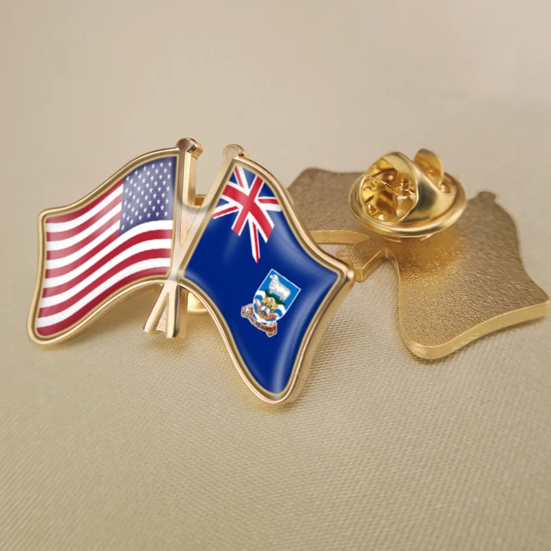 United States and Falkland Islands Crossed Double Friendship Flags Lapel Pins Brooch Badges
United States and Falkland Islands Crossed Double Friendship Flags Lapel Pins Brooch Badges