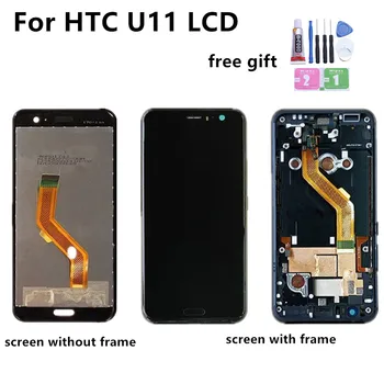 For 5.5" HTC U11 LCD Display Touch Screen Digitizer Assembly with Frame Replacement Parts 2560*1440 For HTC U-3w U-1w U-3u LCD