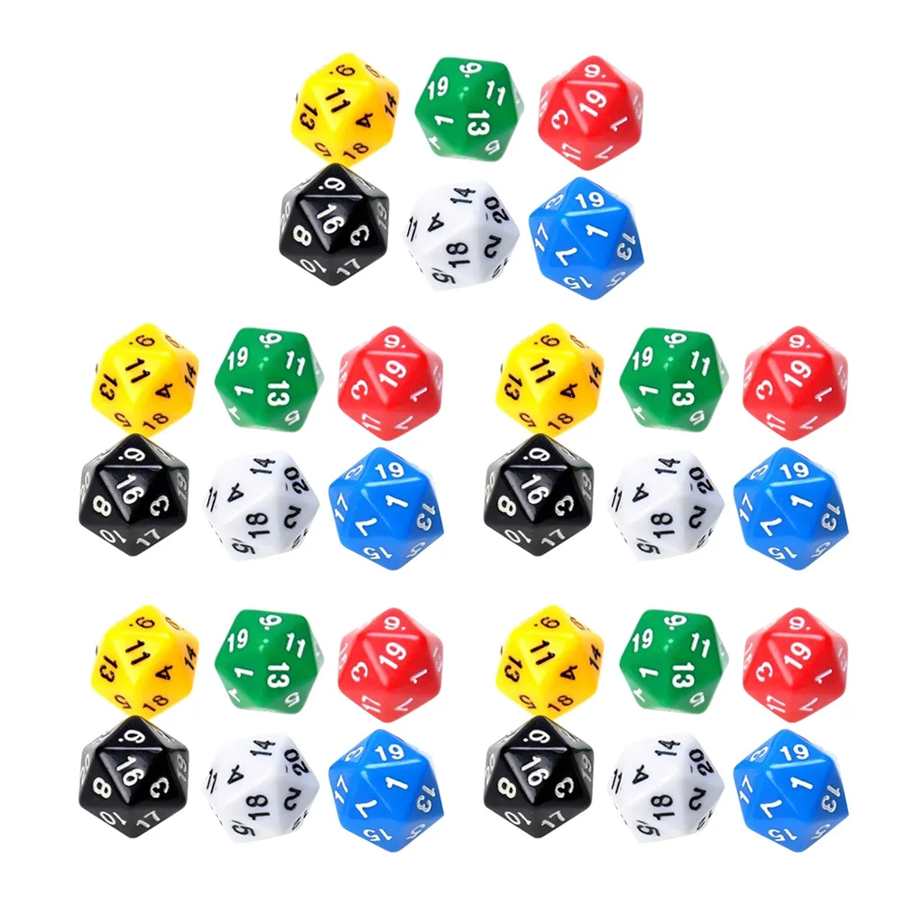 30x Colorful D20 Polyhedral Dices Set for RPG MTG Table Party Card Games 30x Colorful D20 Polyhedral Dices Set for RPG MTG Table Party Card Games