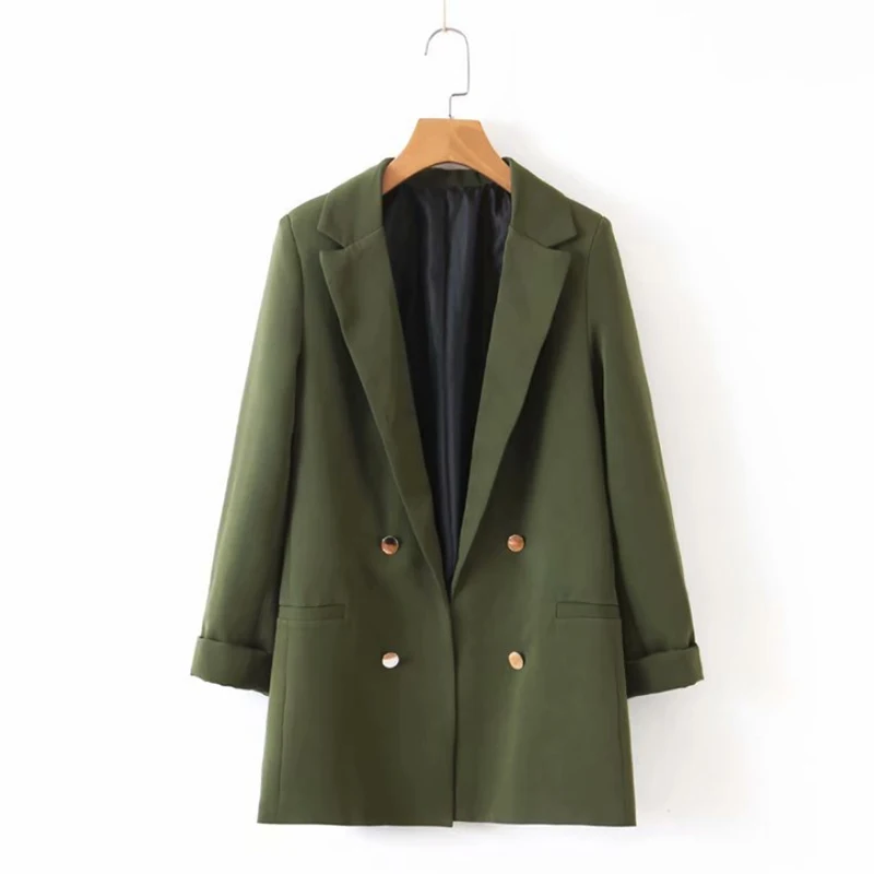 liva girl Women chic army green blazer decorate button open stitch pockets back split female work wear stylish coat
liva girl Women chic army green blazer decorate button open stitch pockets back split female work wear stylish coat
