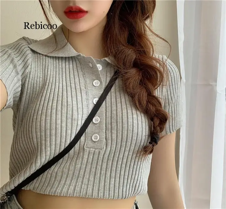 Knitted Sweater Button Up Summer Spring Korean Cute Sweaters Cropped Women Kawaii Crop Sweater Knitting Top Streetwear hot sell
Knitted Sweater Button Up Summer Spring Korean Cute Sweaters Cropped Women Kawaii Crop Sweater Knitting Top Streetwear hot sell