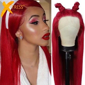 X-TRESS Synthetic Lace Front Wig For Black Women Red Color Free Part Long 26Inch Soft Straight Natural Hair Wigs With Baby Hair
X-TRESS Synthetic Lace Front Wig For Black Women Red Color Free Part Long 26Inch Soft Straight Natural Hair Wigs With Baby Hair