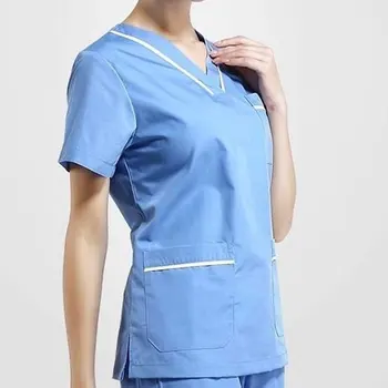 Pure Cotton Nursing Uniforms Fashion Scrubs Set for Women Color Blocking Sedign V-Neck Short Sleeves Top + Pants
Pure Cotton Nursing Uniforms Fashion Scrubs Set for Women Color Blocking Sedign V-Neck Short Sleeves Top + Pants